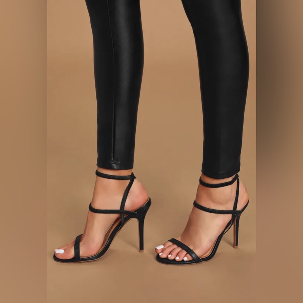 Adelle Black Ankle Strap Heels